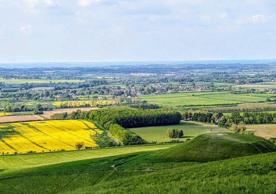 Picture of a view of Uffington from the White Horse